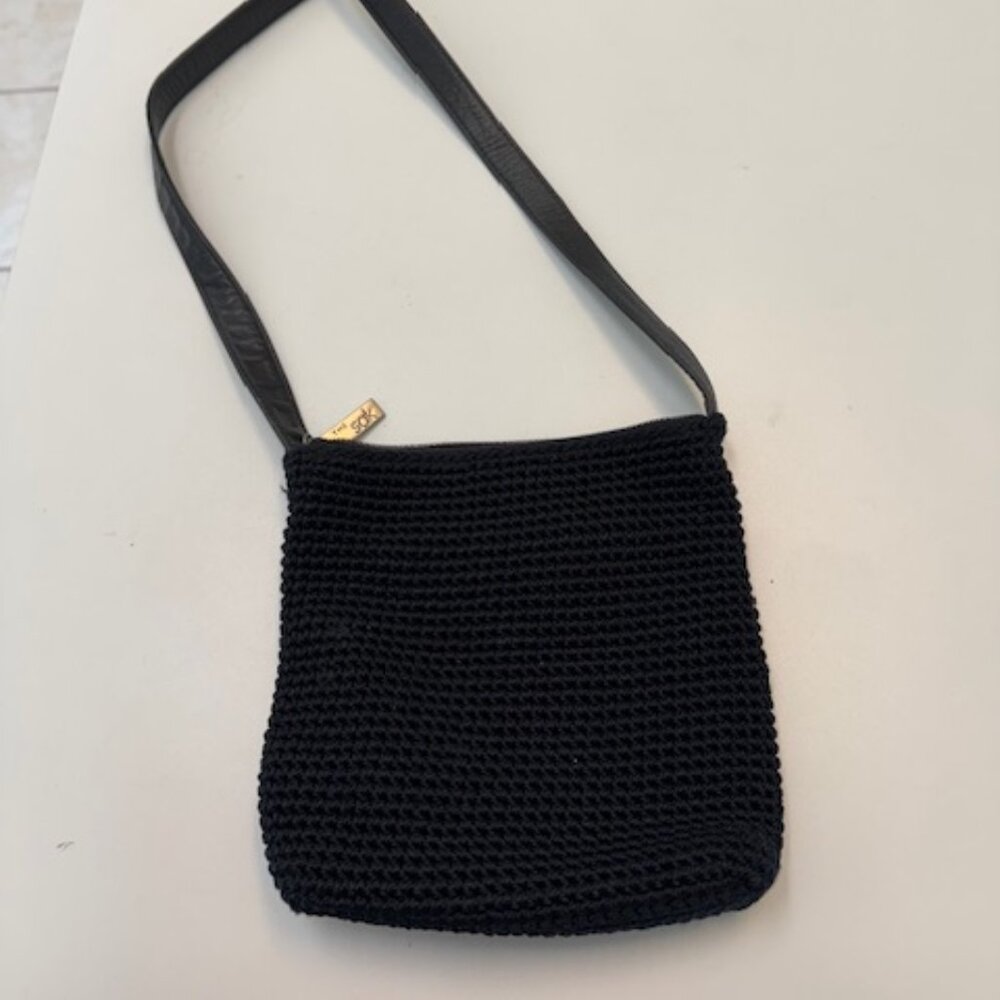 The Sak Black Crochet Crossbody Bag Purse